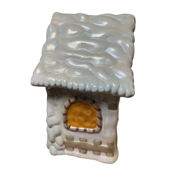 Ganz  Ceramic Bakery Cookie Jar w/ Candy Cane Accent Snowy Roof & Holiday Detail - Picture 5 of 11